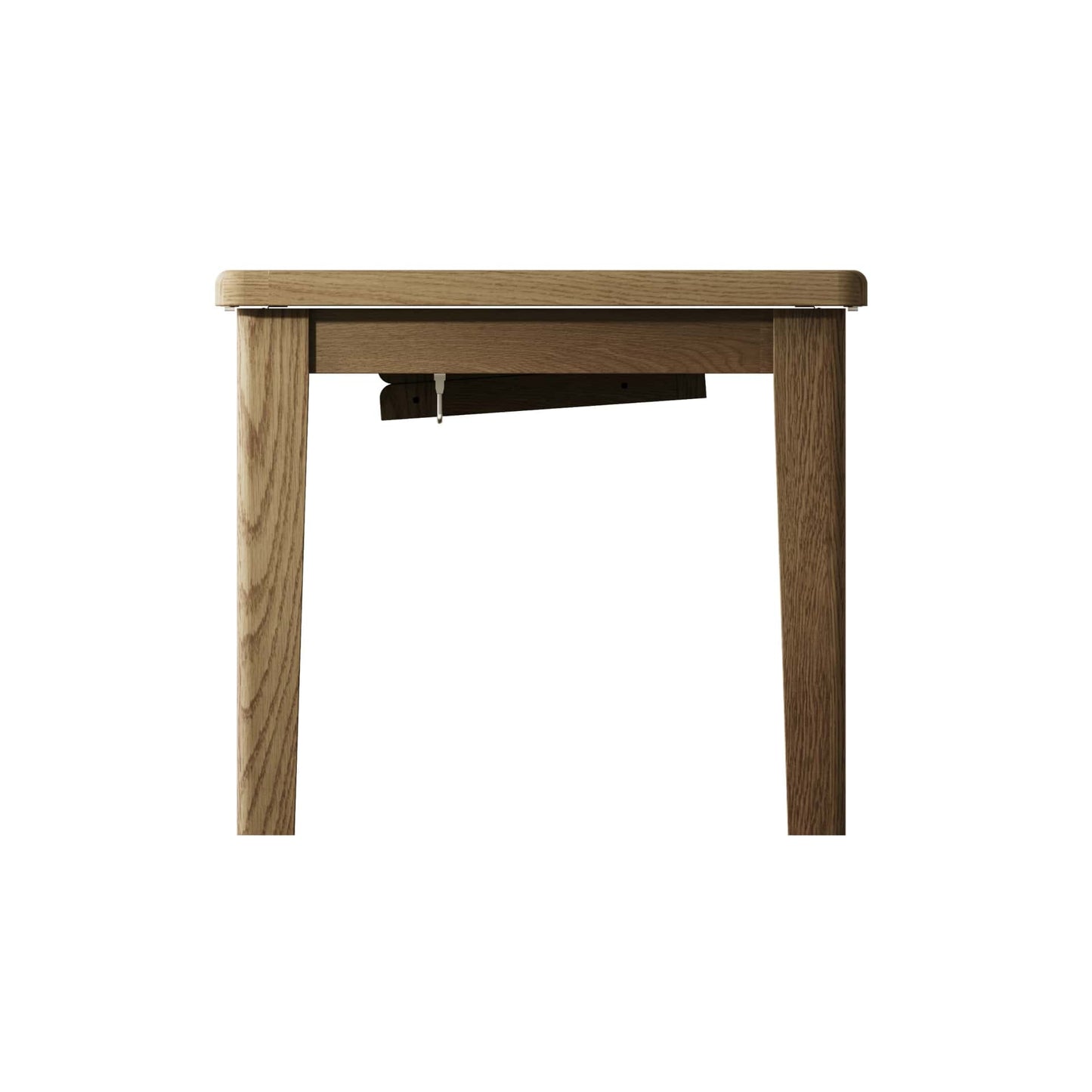 1.3m Extending Dining Table in Smoked Oak colour. Short side view