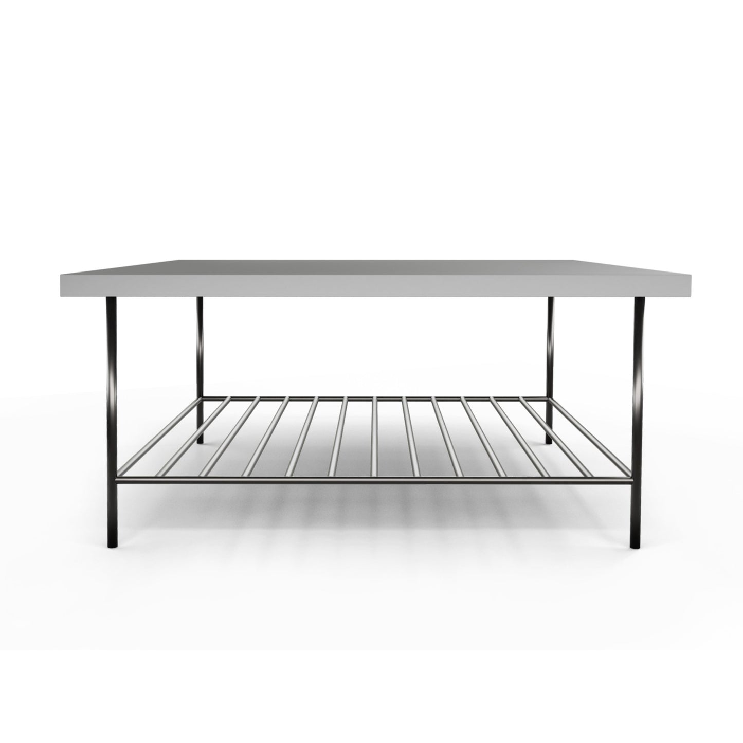 Alberto Coffee Table Grey with Black Chrome Frame