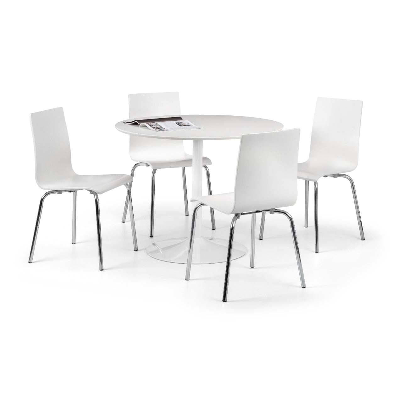 Blanco Round White Pedestal Table