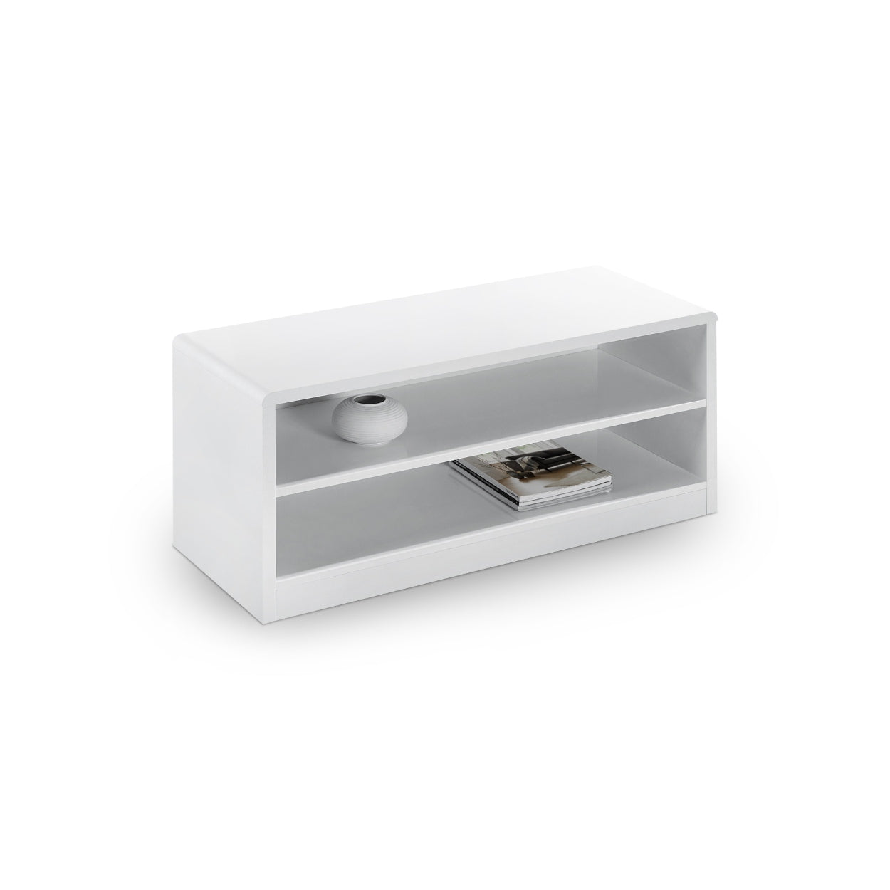 Manhattan High Gloss White Compact TV Unit