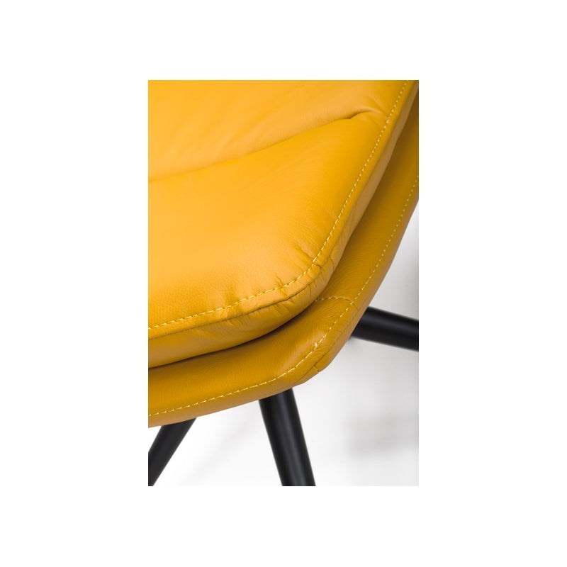 Carter Swivel Chair Ochre – Black Powder Coated Legs (Pair)