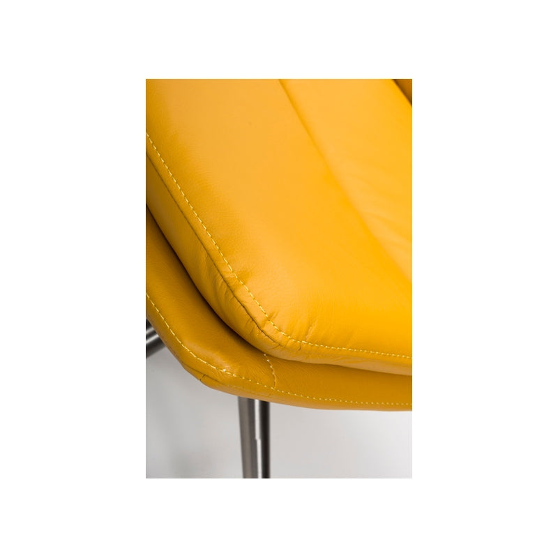 Carter Swivel Chair Ochre Set of 2 – Brushed Steel Legs