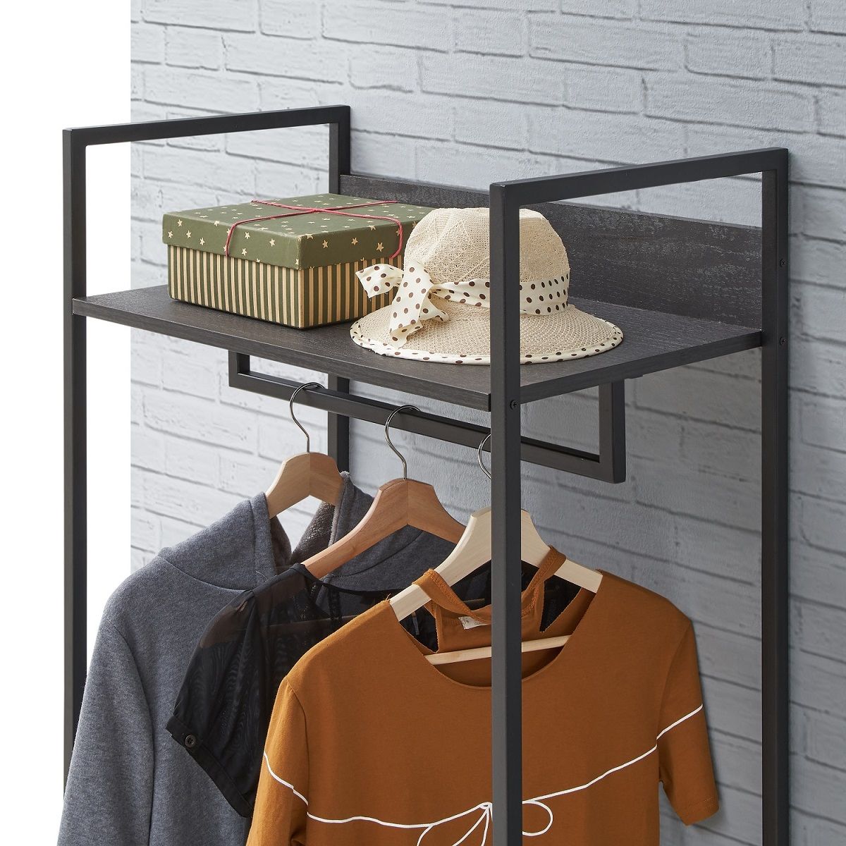 Zahra Open Wardrobe 4 Shelves - Black