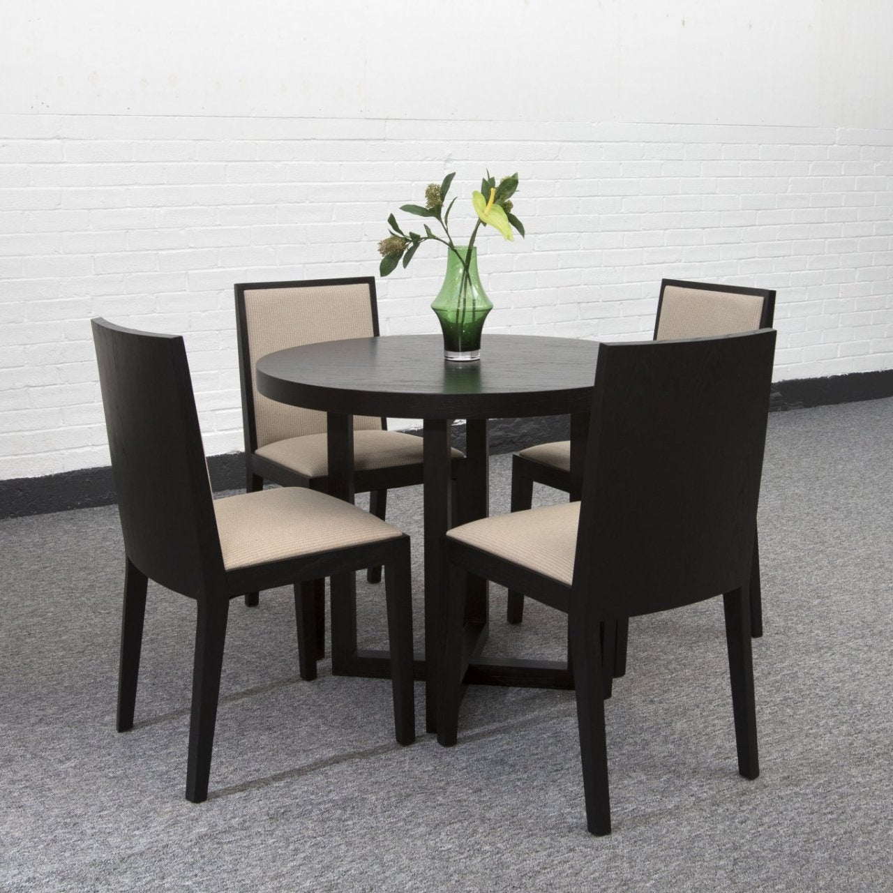 Lotus Dining Chair - Black & Beige
