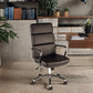 Black padded executive office chair is shown in AI generated office environment