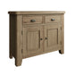 2 drawers 2 door oak sideboard shown close without distractions