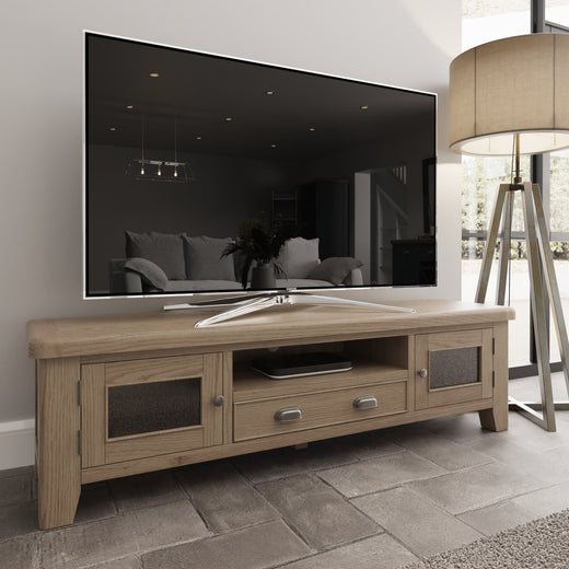 Edale Large Oak TV Stand With Storage