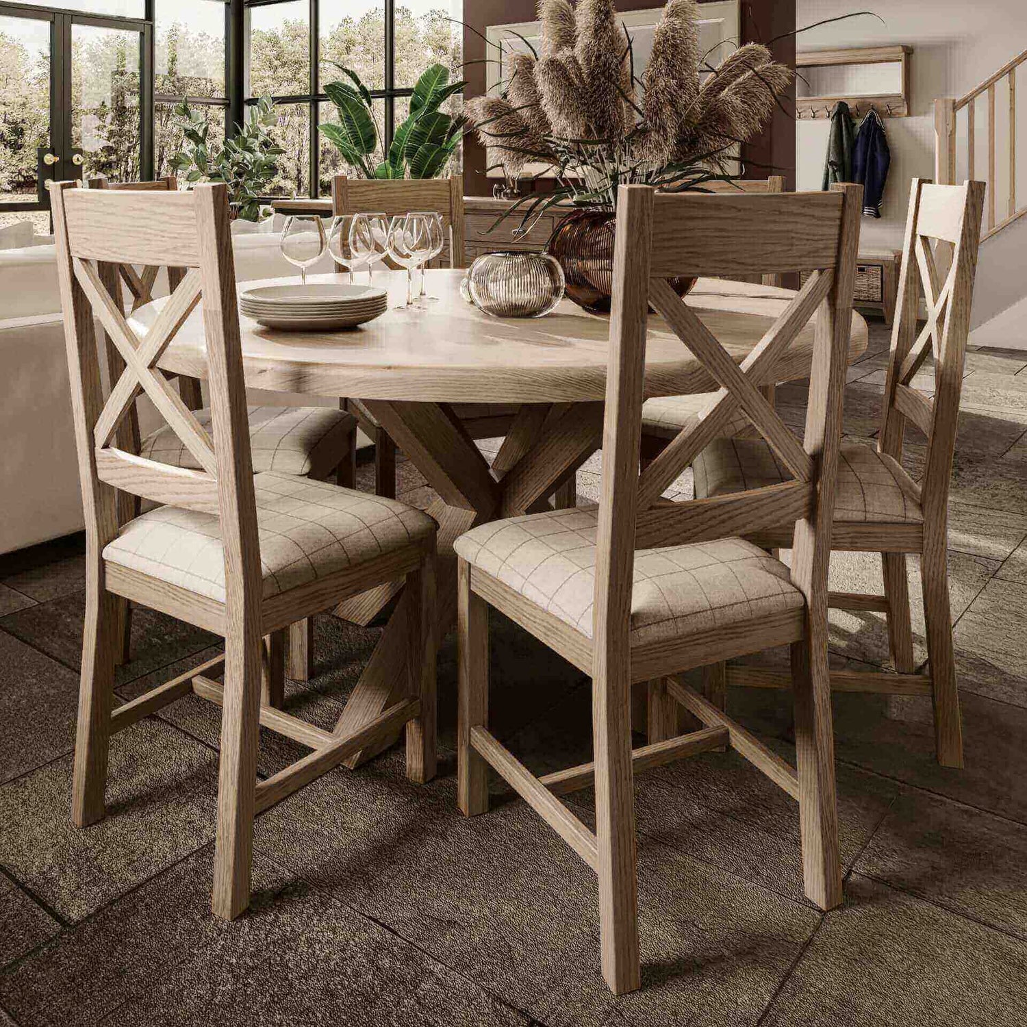 Edale Round Oak Dining Table