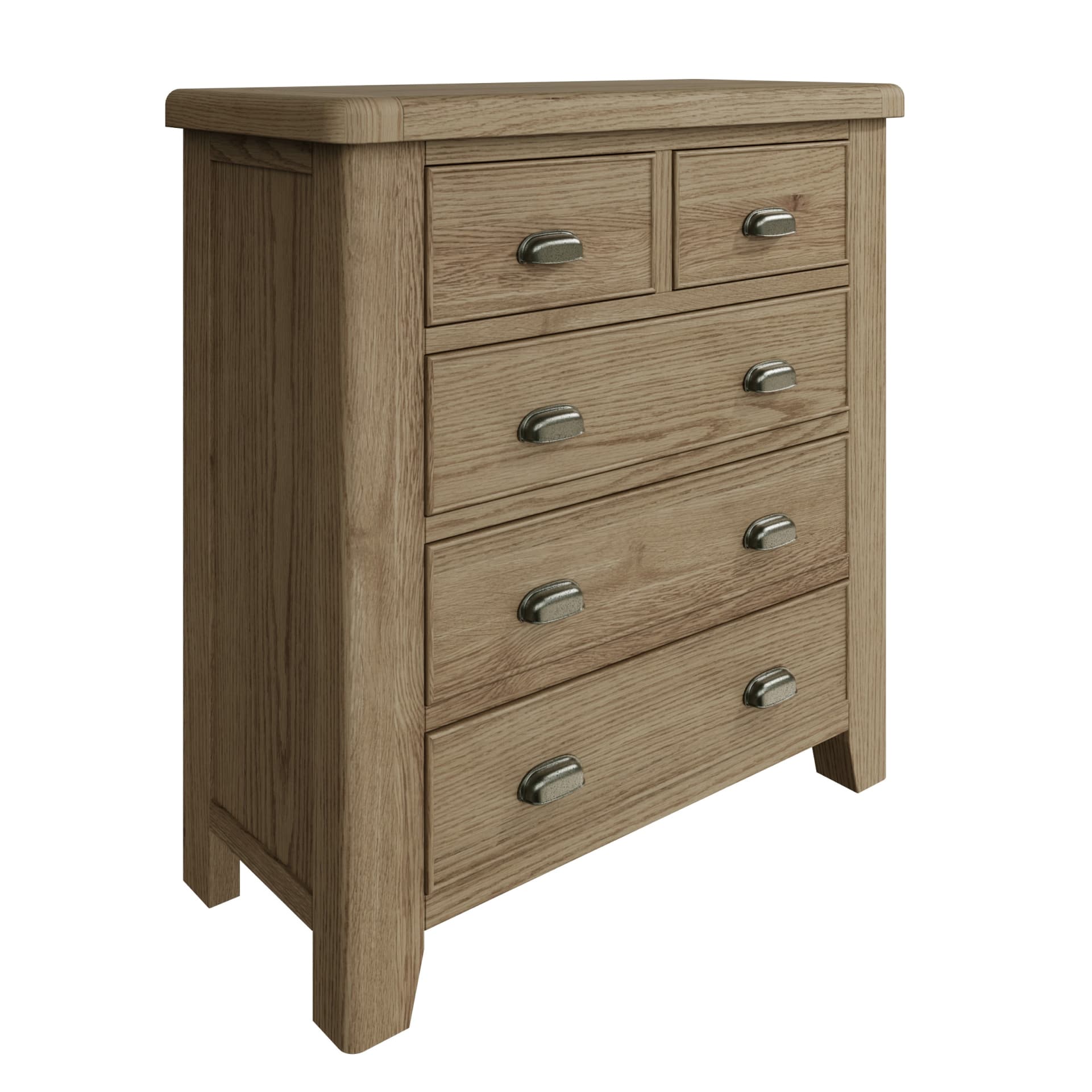 5 drawer wooden dresser is shown separately without distractions