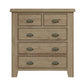 Front view of the 2 over 3 drawer oak chest