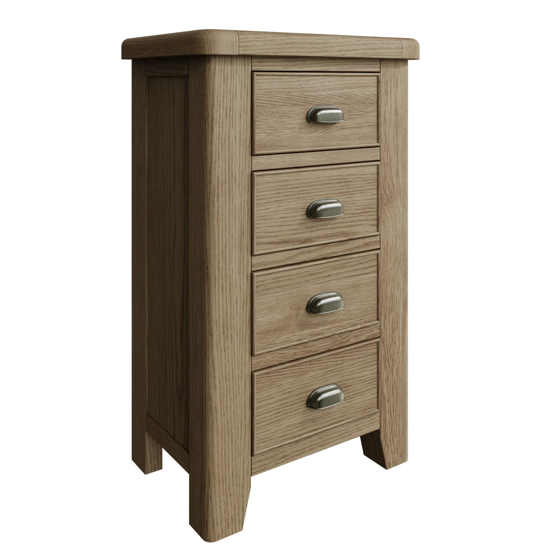 4 drawer wooden dresser is shown separately without distractions