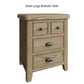 Large oak bedside cabinet with 4 drawers is shown separately without distractions