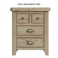 Front view on the large oak nightstand with 4 drawers