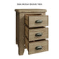 Medium wooden bedside cabinet is shown with 3 drawers open revealing dovetailed design and slider mechanism