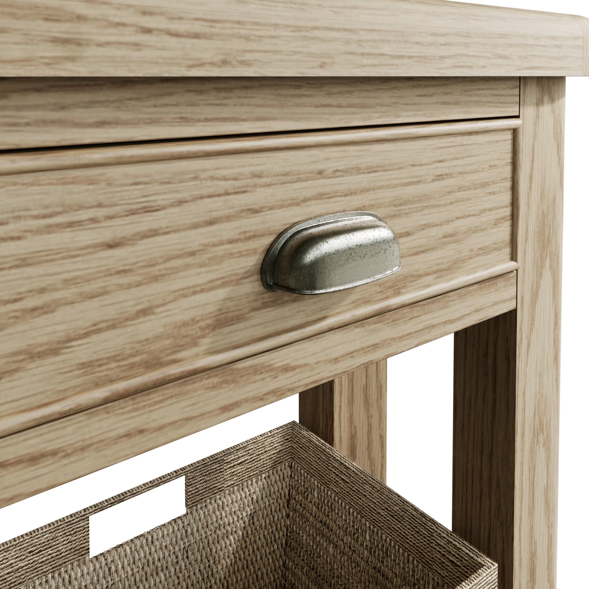 Close view on the drawer handle with antique effect