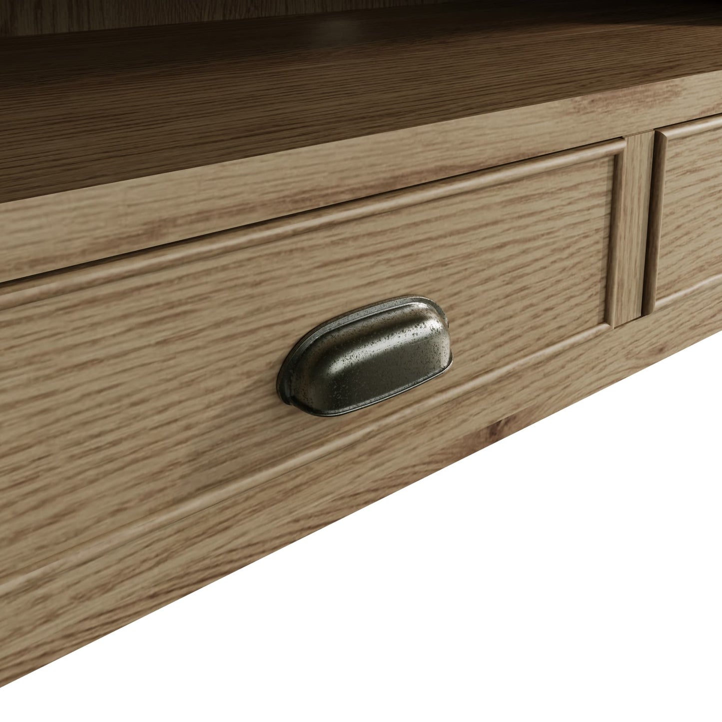 Close view of the drawer handle with antique effect