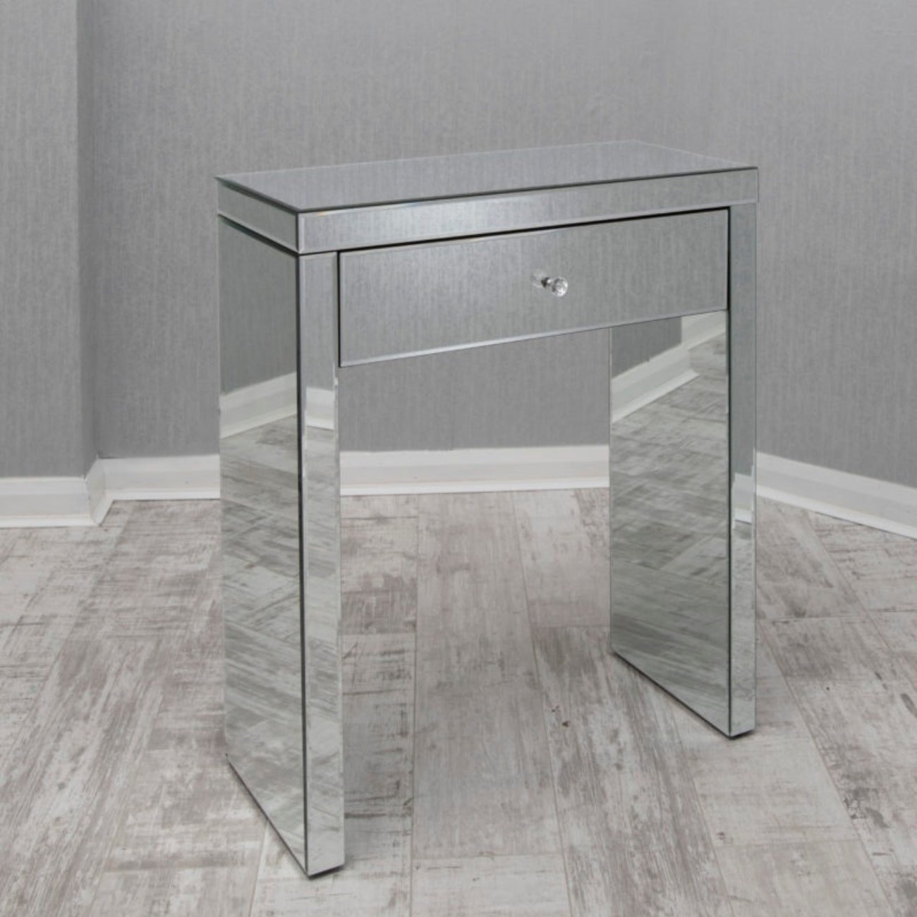 Sierra 1 Drawer Mirrored Desk - BeautyTables