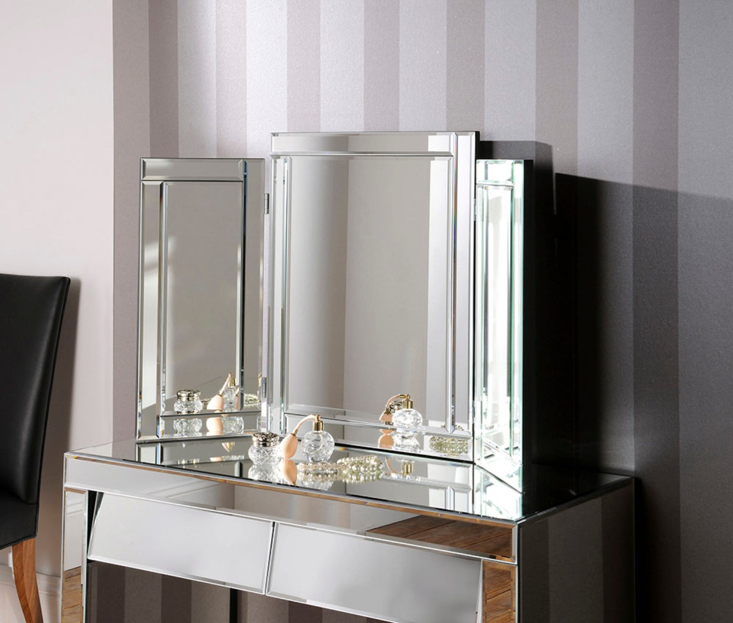 Marylin Triple Bevelled Vanity Mirror - BeautyTables