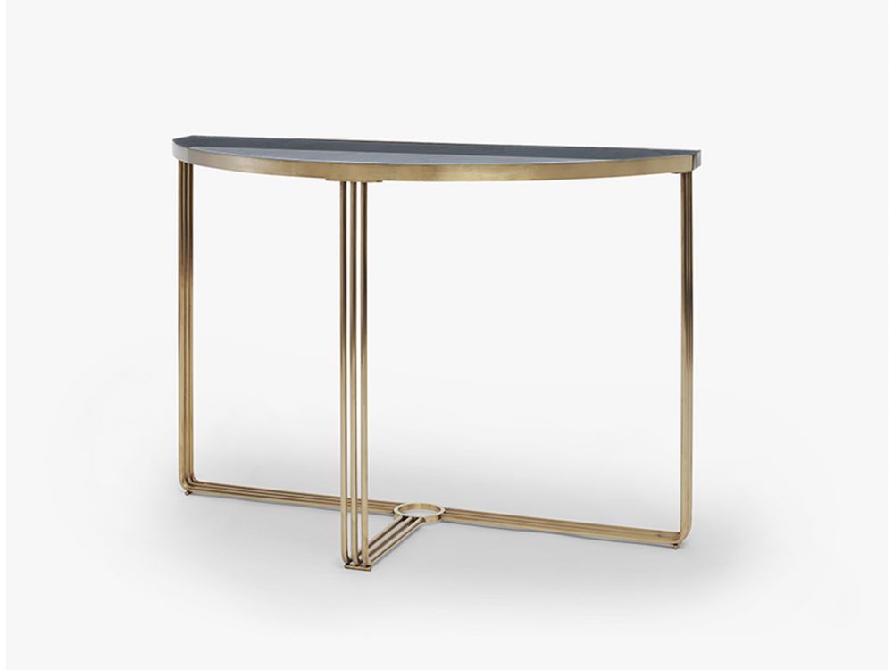 Finn Half Moon Metal Console Table