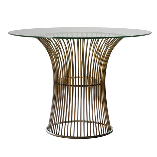 Oban Round Glass Top Dining Table - Bronze