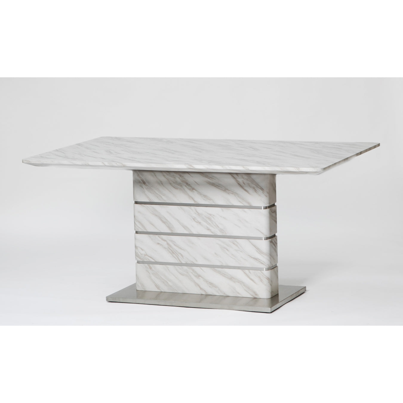Aina White Marble Pedestal Dining Table