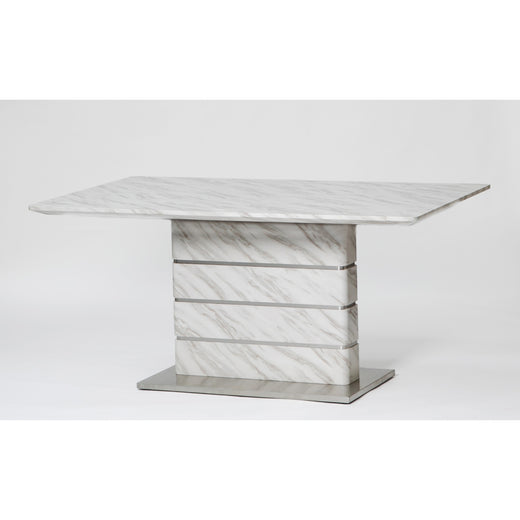 Aina White Marble Pedestal Dining Table