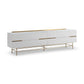 Alberto Four Drawer Low Sideboard White with Brass Frame