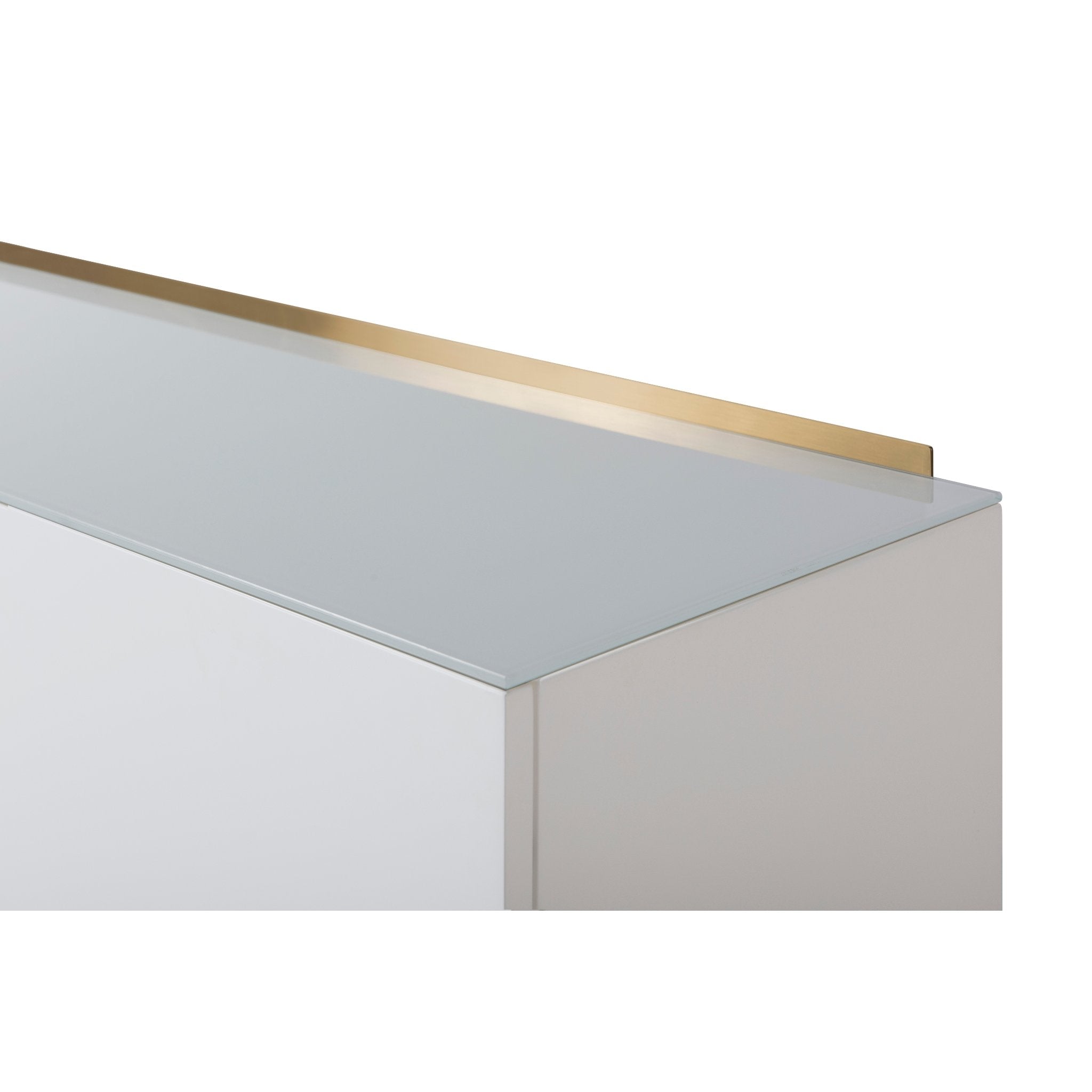 Alberto Two Door High Sideboard White with Brass Frame