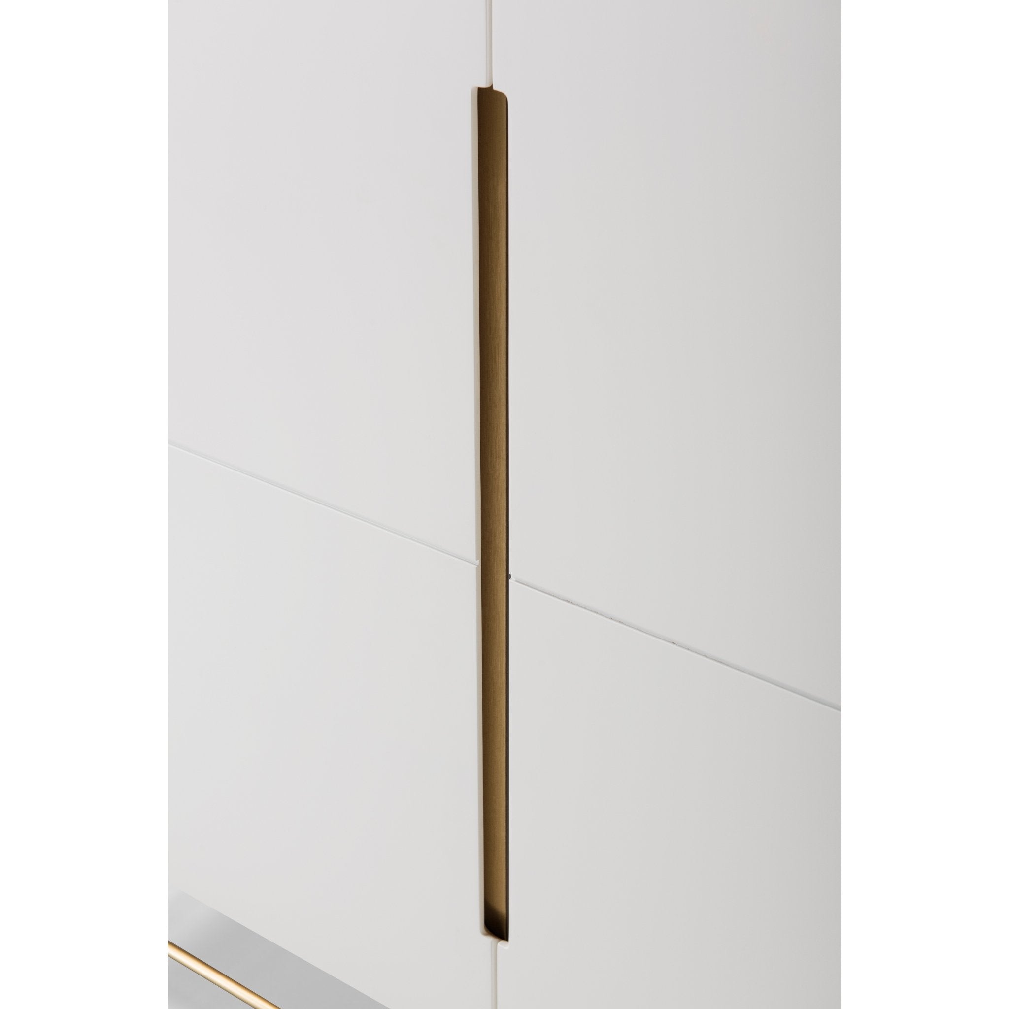 Alberto Two Door High Sideboard White with Brass Frame