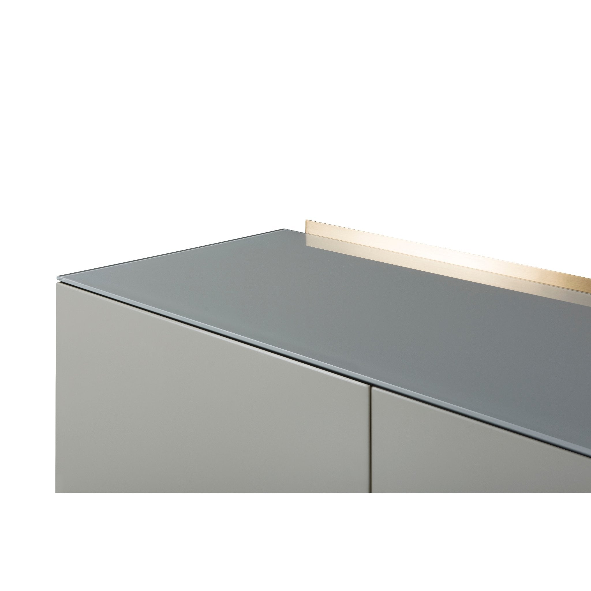 Alberto Two Door High Sideboard Grey with Brass Frame