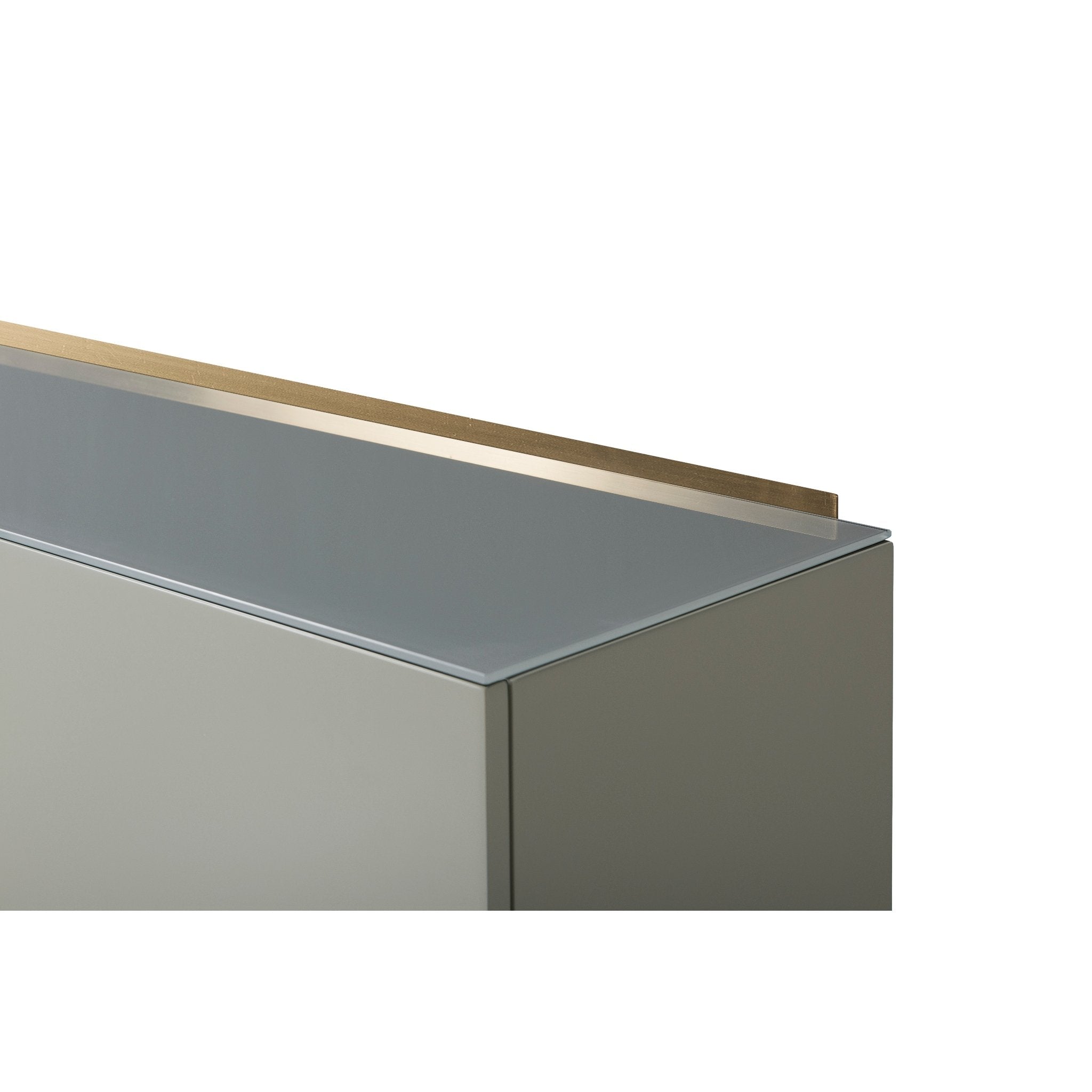 Alberto Two Door High Sideboard Grey with Brass Frame