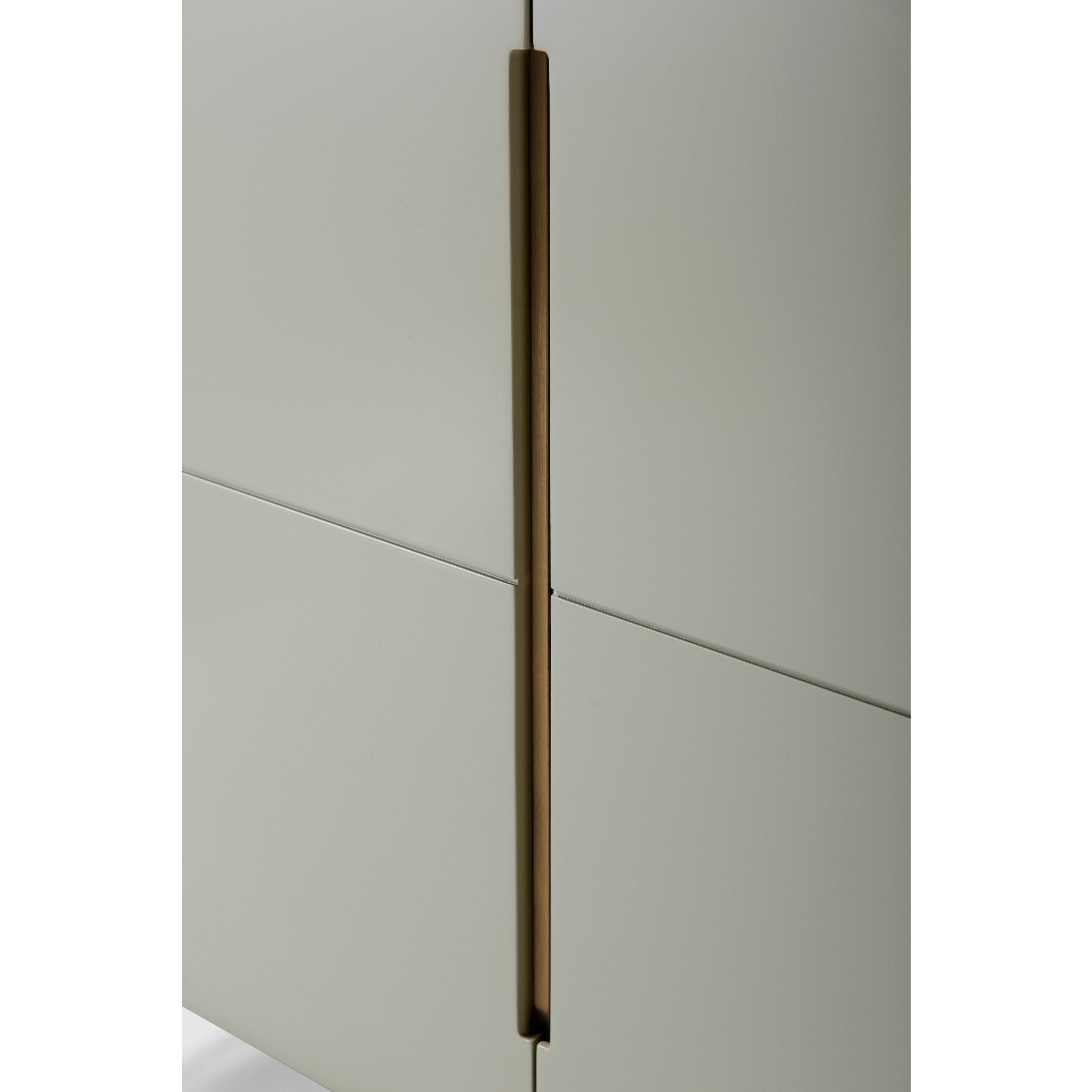 Alberto Two Door High Sideboard Grey with Brass Frame