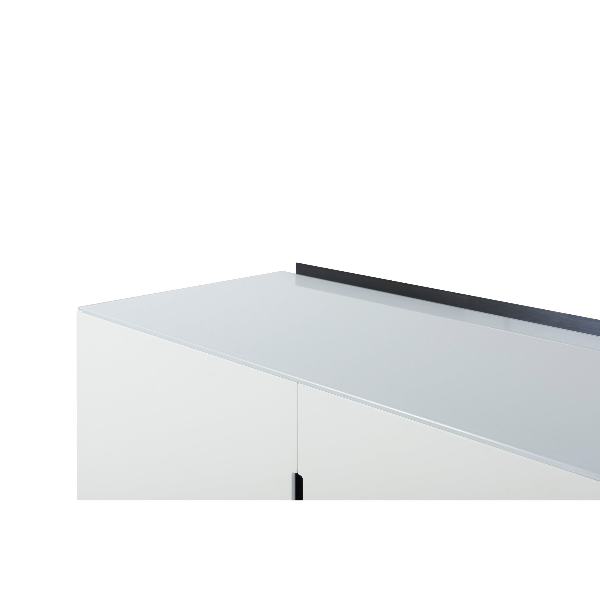 Alberto Two Door High Sideboard White with Black Chrome Frame