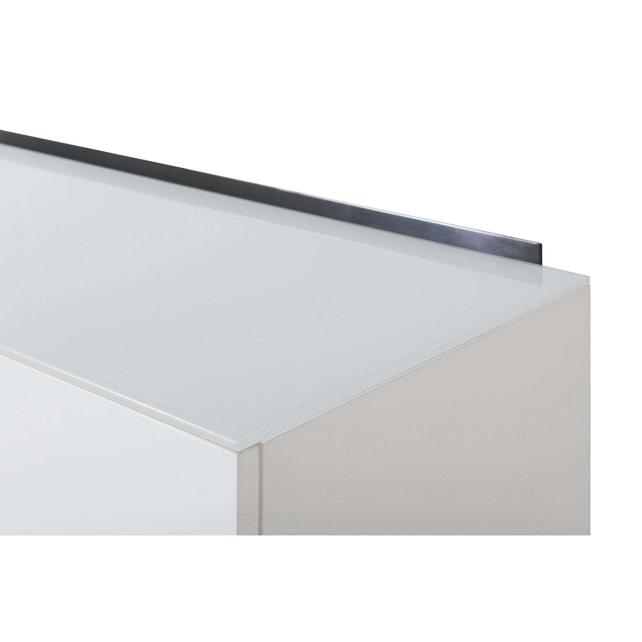 Alberto Two Door High Sideboard White with Black Chrome Frame