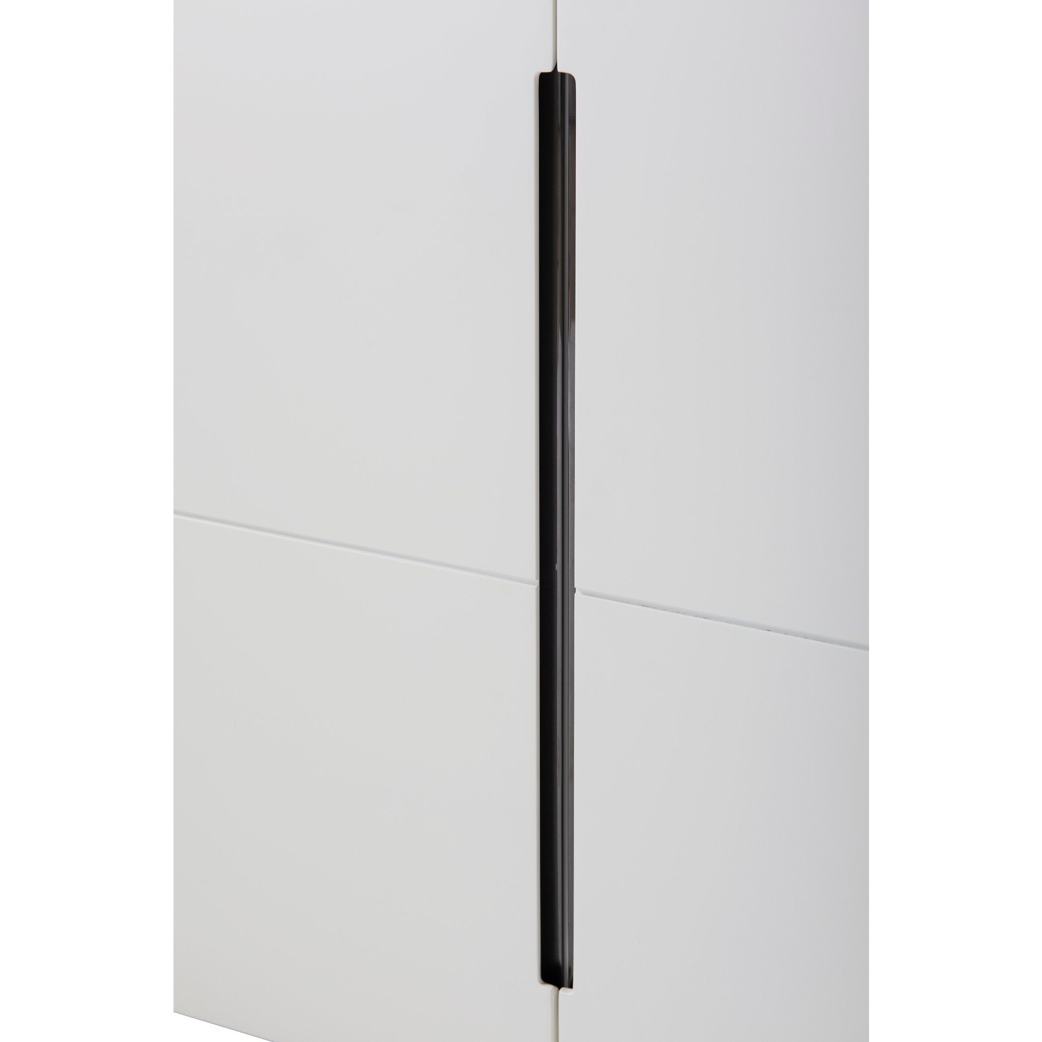 Alberto Two Door High Sideboard White with Black Chrome Frame