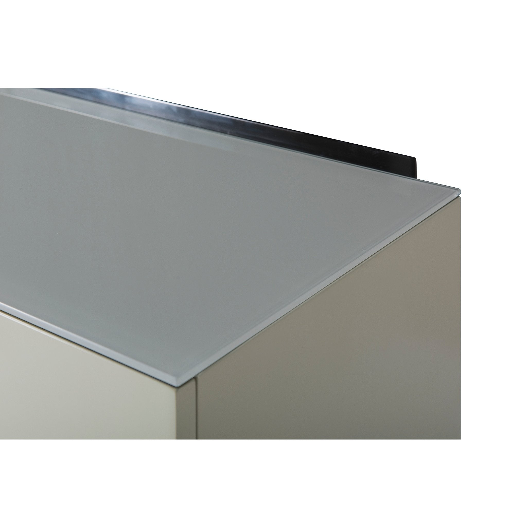 Alberto Two Door High Sideboard Grey with Black Chrome Frame