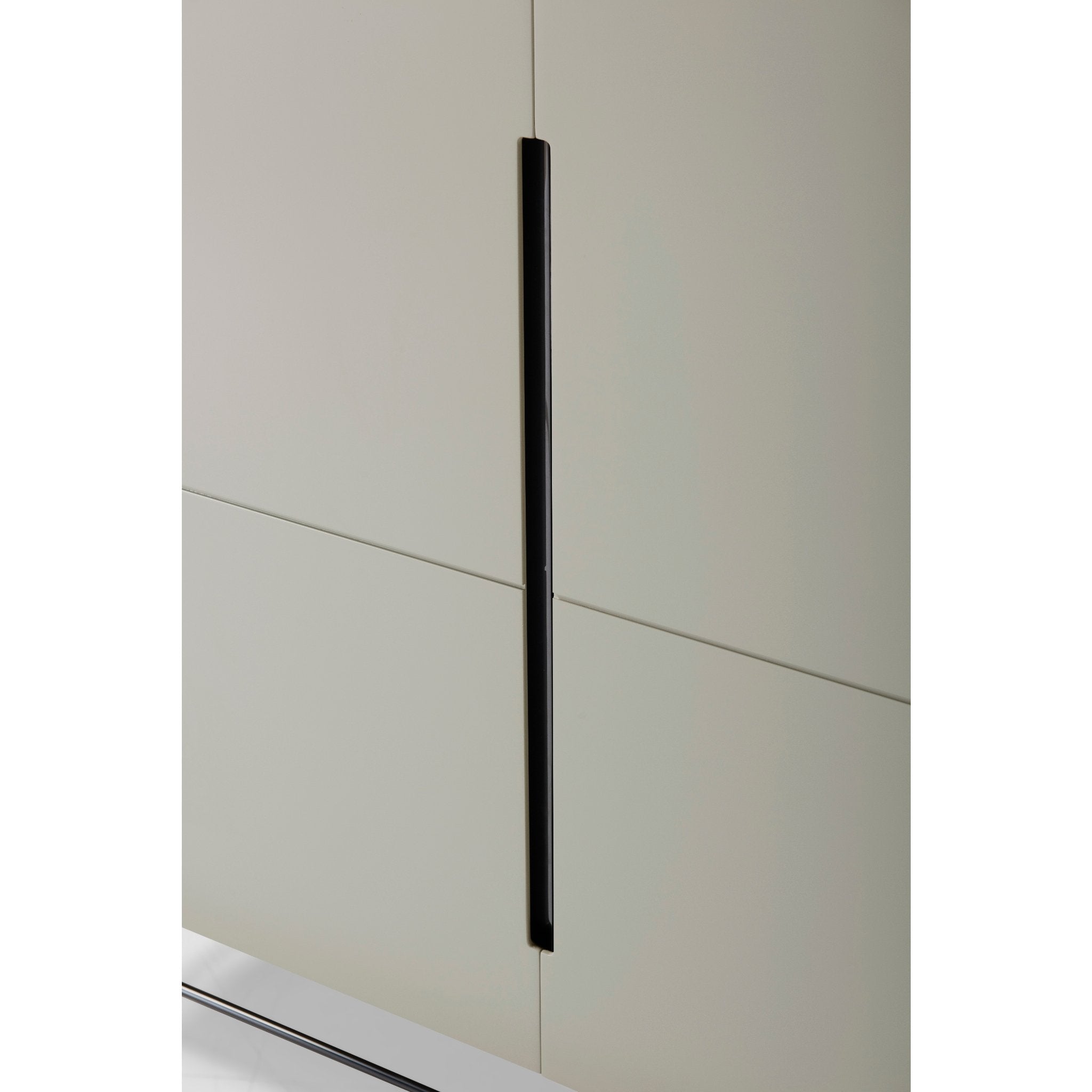 Alberto Two Door High Sideboard Grey with Black Chrome Frame