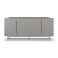 Alberto Four Door High Sideboard Grey with Brass Frame