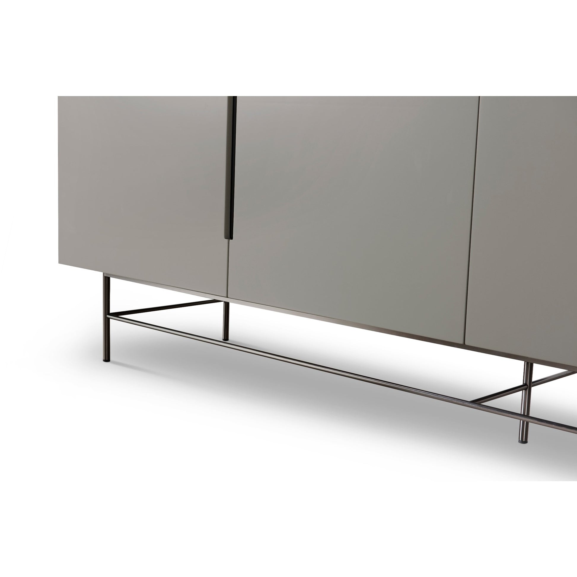 Alberto Four Door High Sideboard Grey with Black Chrome Frame