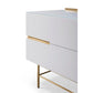 Alberto Combination Sideboard White with Brass Frame