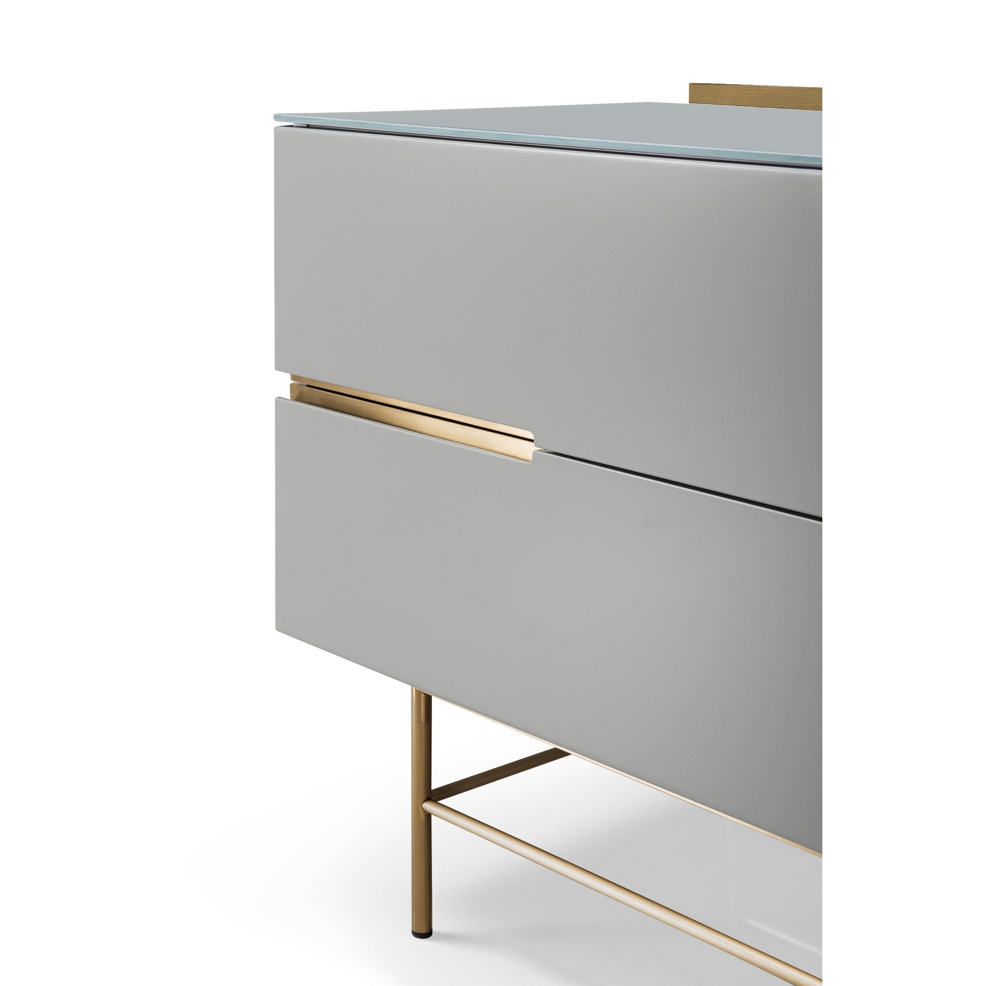 Alberto Combination Sideboard Grey with Brass Frame