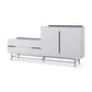 Alberto Combination Sideboard White with Black Chrome Frame