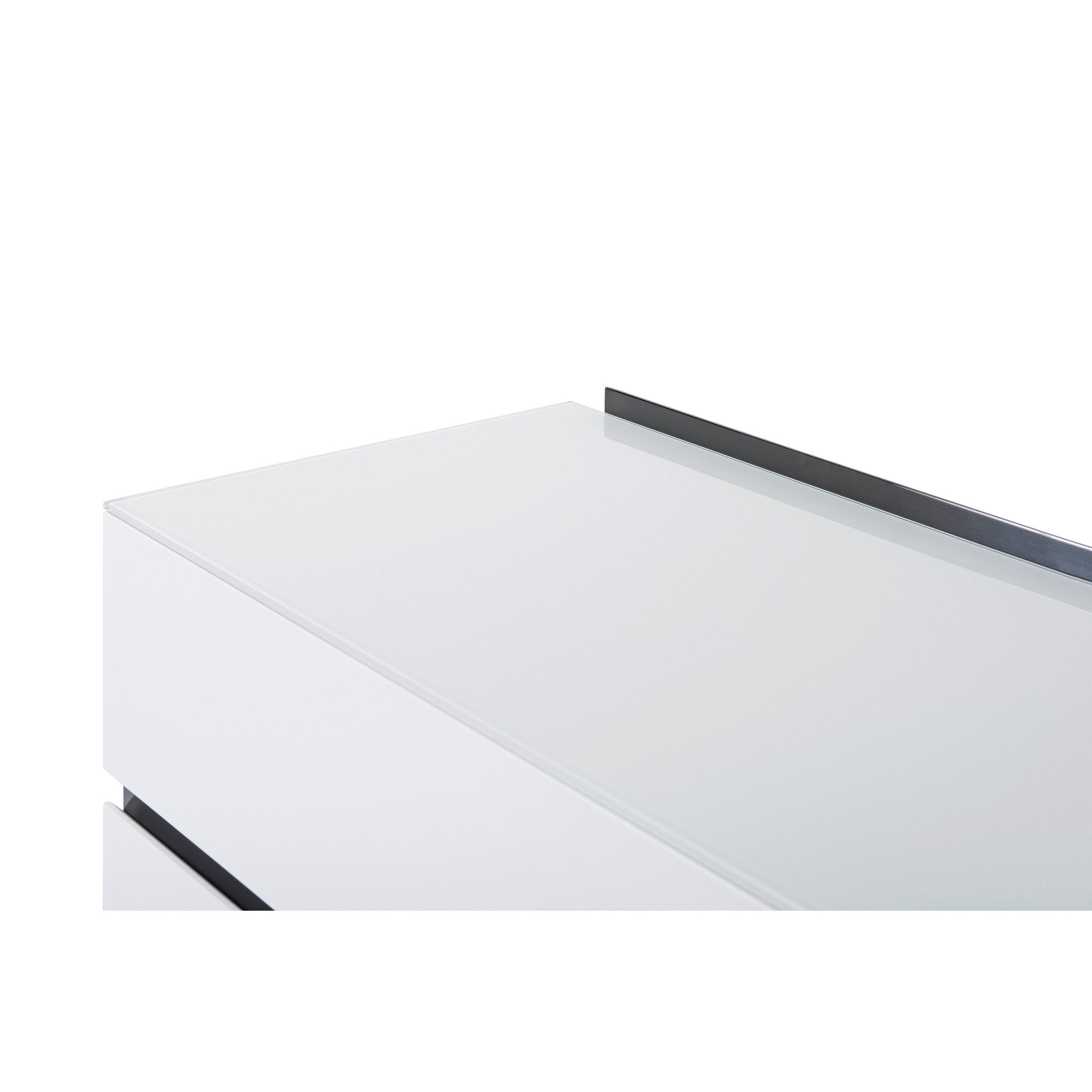 Alberto Combination Sideboard White with Black Chrome Frame