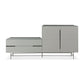 Alberto Combination Sideboard Grey with Black Chrome Frame