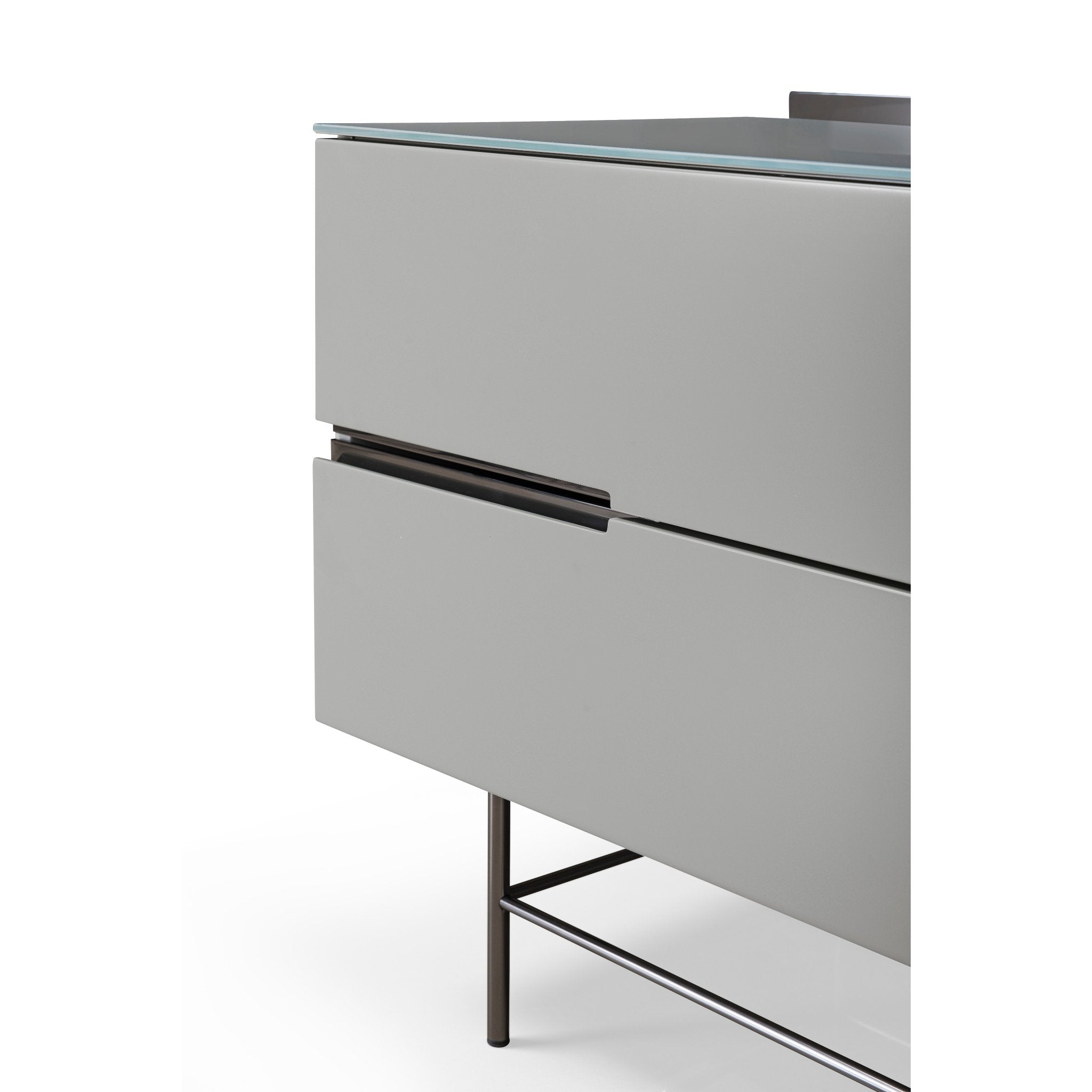 Alberto Combination Sideboard Grey with Black Chrome Frame