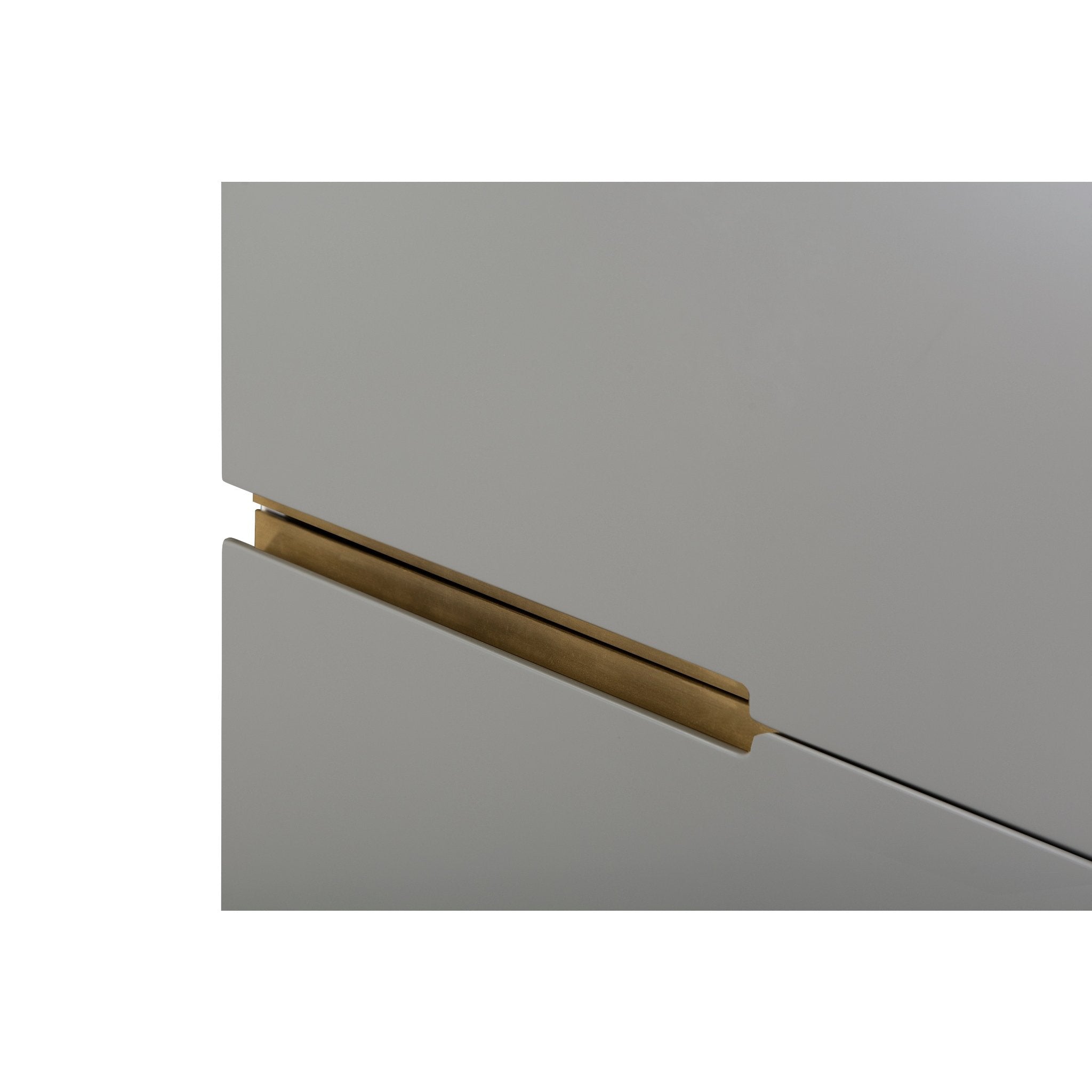 Alberto Six Drawer Wide Chest Grey with Brass Frame