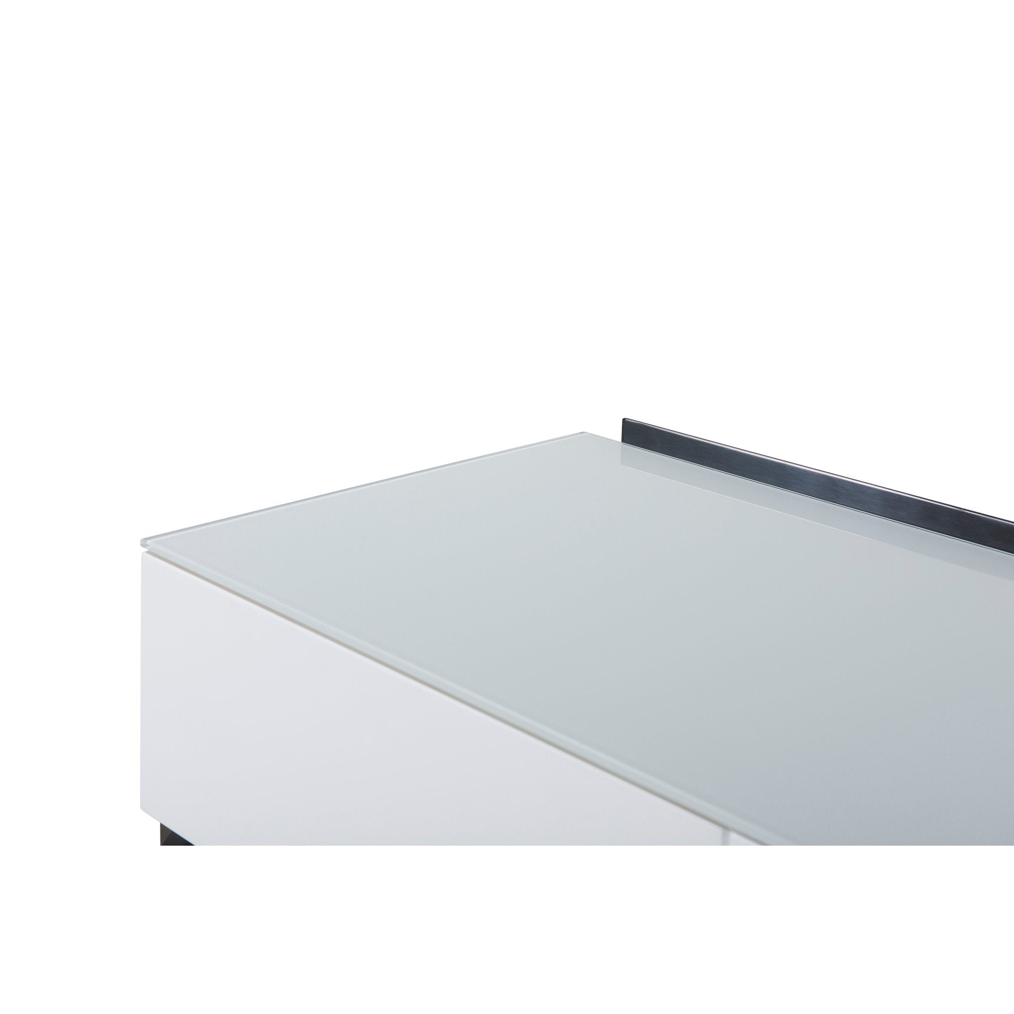 Alberto Six Drawer Wide Chest White with Black Chrome Frame