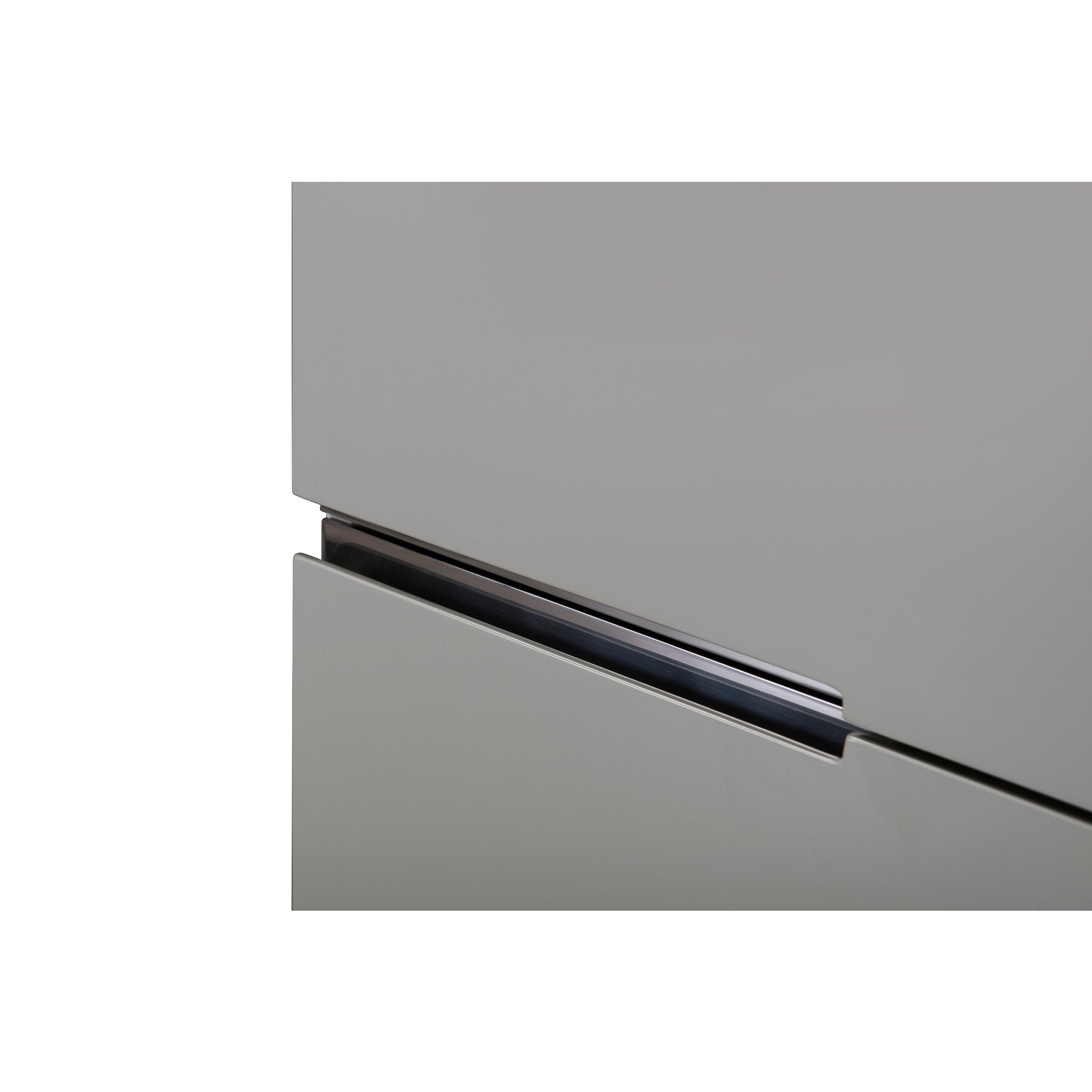 Alberto Six Drawer Wide Chest Grey with Black Chrome Frame