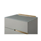 Alberto Four Drawer Narrow Chest Grey with Brass Frame