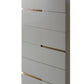 Alberto Six Drawer Narrow Tall Chest Grey with Brass Frame